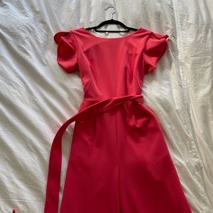 Calvin Klein Petal Sleeve Coral Jumpsuit